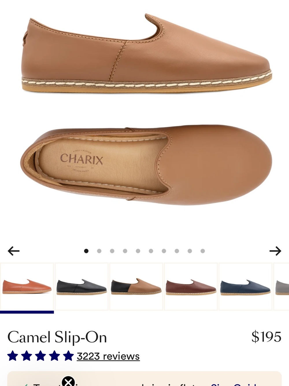 Charix Camel Leather Slip-On Loafer